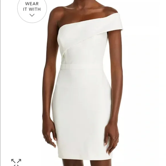 Aqua Women's One Shoulder Scuba Crepe Dress - 100% exclusive - White - Size 2